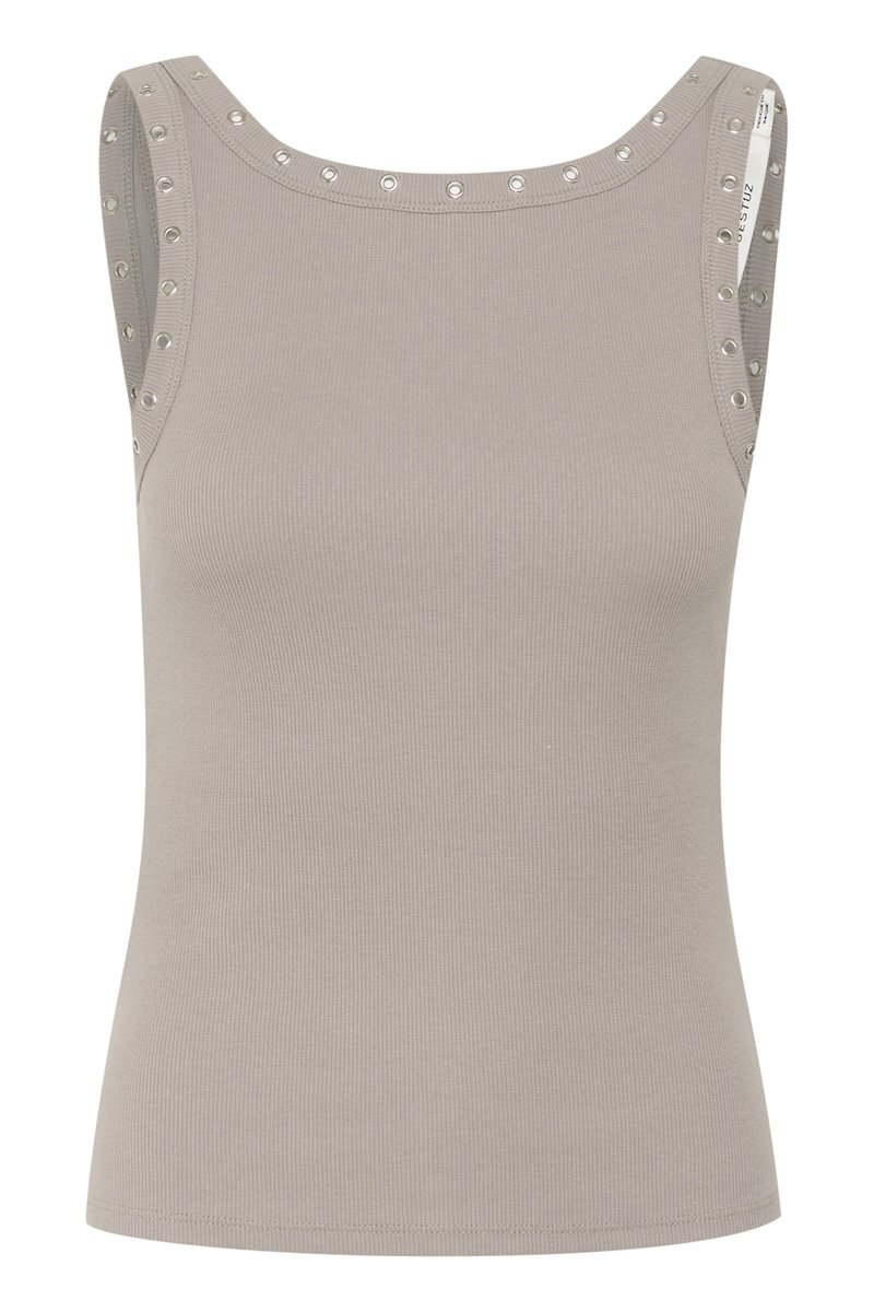 Gestuz DREW REVERSIBLE EYELET - Top - rock ridge/marrón topo - Zalando.es