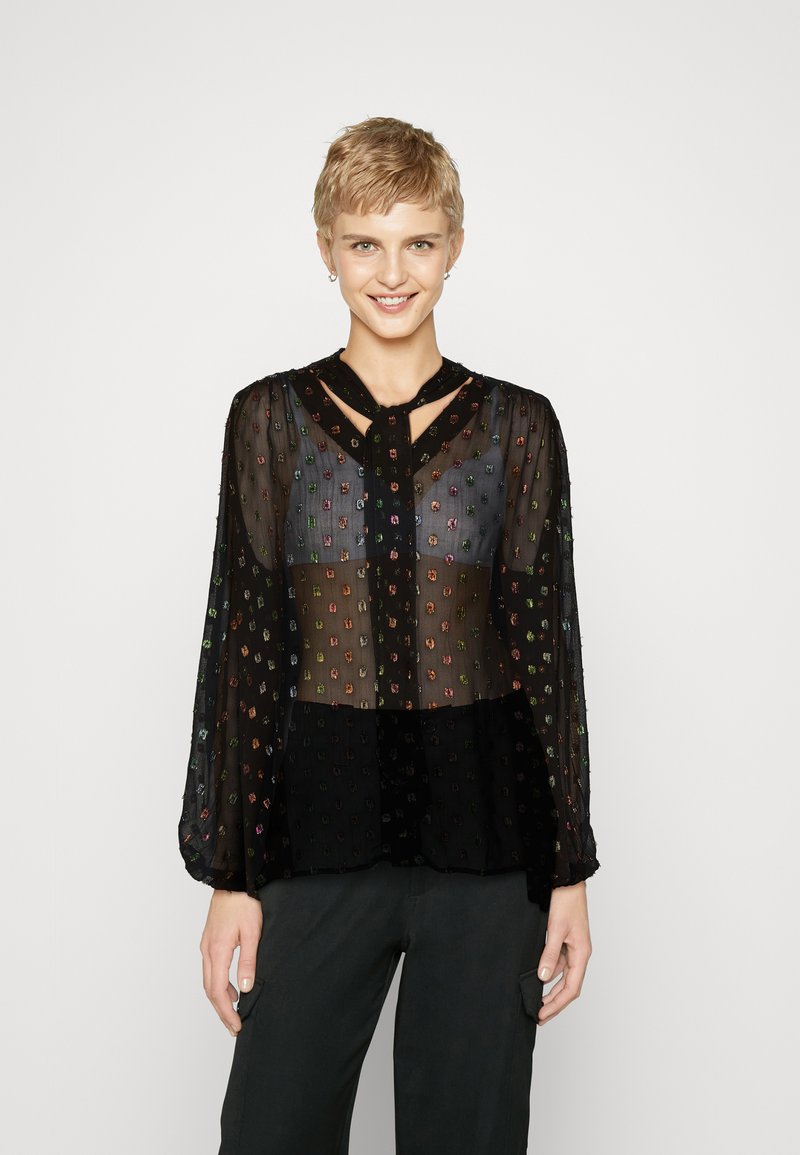 Never Fully Dressed - MULTI SPARKLE BOW FLORA - Button-down blouse - black, Enlarge