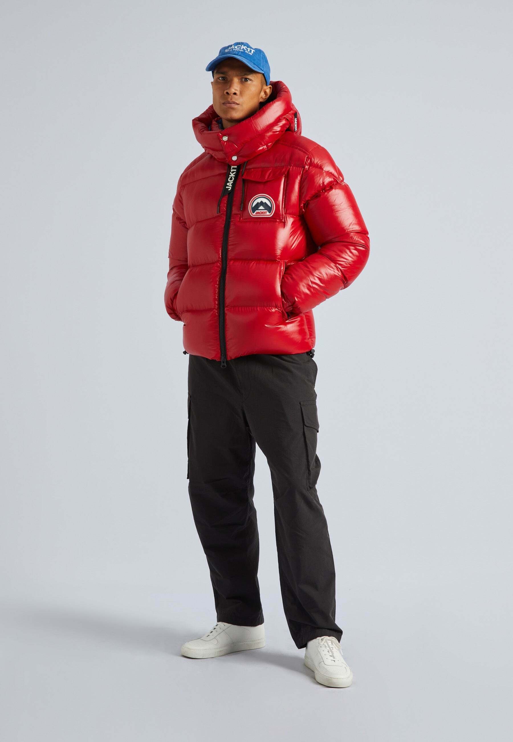 JACK1T SLICK PUFFER - Down jacket - cherry red/red - Zalando