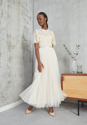 AMALIE SHORT SLEEVE BODICE ROUND NECK MIDI GOWN - Festklänning - champagne