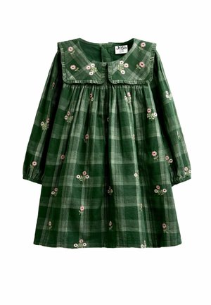 JoJo Maman Bébé, EMBROIDERED CHECK CORD DRESS - Day dress - green floral