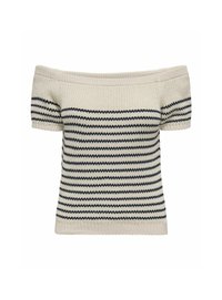JDY SCHULTERFREI - T-shirts print - ecru