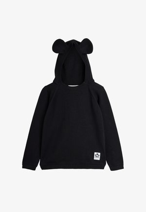 Mini Rodini, MOUSE EAR FINE JUMPER UNISEX - Felpa con cappuccio - black