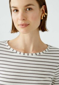 Oui SUMIKO - Langarmshirt - brown offwhite