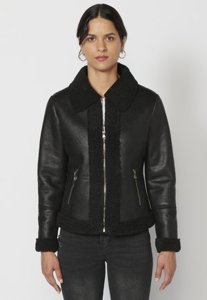 Chaqueta de cuero sintético - black