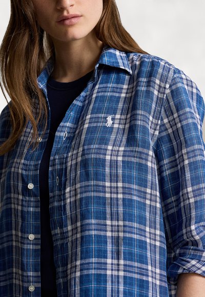 Polo Ralph Lauren RELAXED FIT LINEN SHIRT - Blusa - blue/navy white