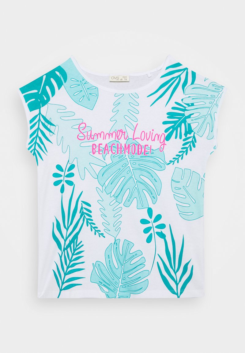 Ovs Dropped Sleeve 2 Pack Print T Shirt Viridian Green Elfin White Green Zalando De