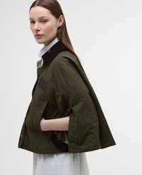 Barbour BARBOUR X ERDEM REVERSIBLE CLOVER SHOWERPROOF CAPE - Keep - khaki brown/ancient tartan green rose