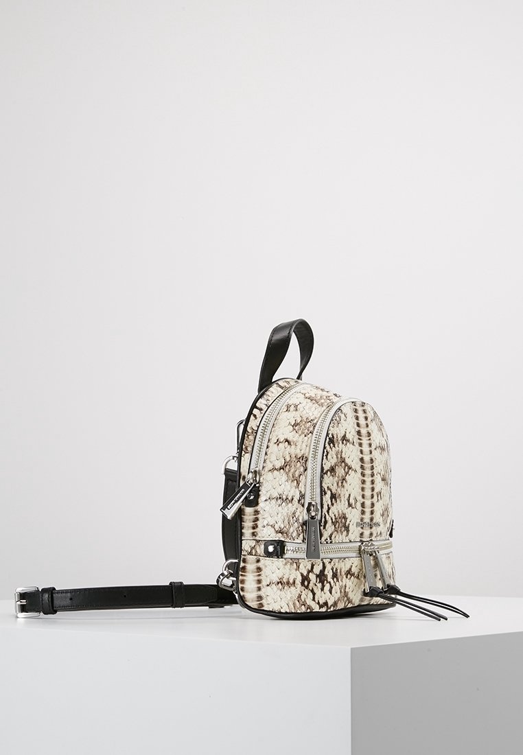 Michael Kors Cream and Black Backpack Michael Kors Rhea Women Medium MK Logo Double Zip Backpack  main image 4