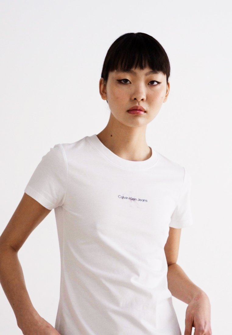 売れ筋商品|||カルバンクライン Tシャツ レディース トップス GRADIENT MONOLOGO SLIM TEE - Basic T-shirt - brilliant white CUI T-shirt GRADIENT MONOLOGO SLIM TEE Calvin Klein, Short