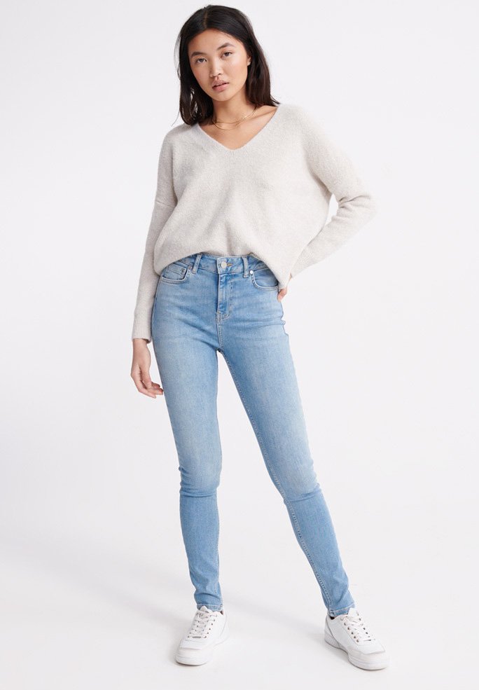 Superdry HIGH RISE - Jeans Skinny Fit - light indigo vintage/celeste -  Zalando.it
