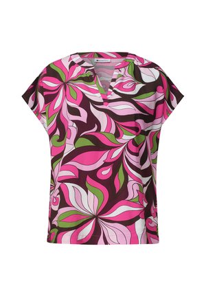 Street One, BLOUSENSHIRT WITH SPLIT NECK AND PRINT - Blouse - magenta dream