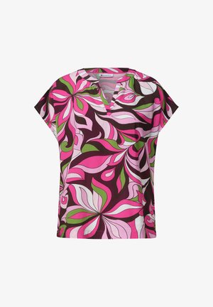 Street One, BLOUSENSHIRT WITH SPLIT NECK AND PRINT - Camicetta - magenta dream