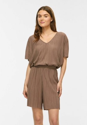 VILA SHORT SLEEVED TOP VIPLIS V-NECK - Blouse - fossil