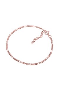 Armband i roséguld med växlande länkar av tvinnat rep och släta mönster, säkrad med en kräftklämd och justerbar kedja.