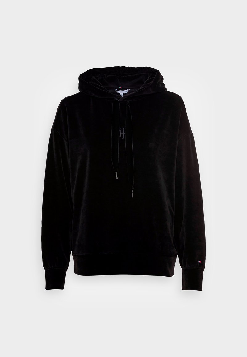 Tommy Hilfiger RELAXED VELVET HOODIE - Kapuzenpullover - black/schwarz -  Zalando.de