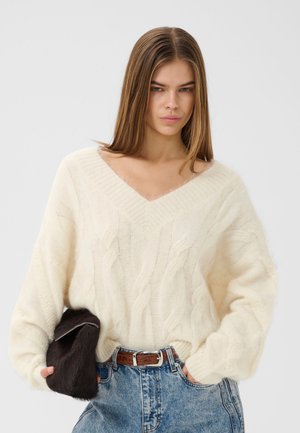 Gestuz, SIDA V-NECK - Pullover - ivory
