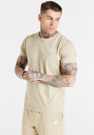 SHORT SLEEVE GYM TEE - Triko s potiskem - beige