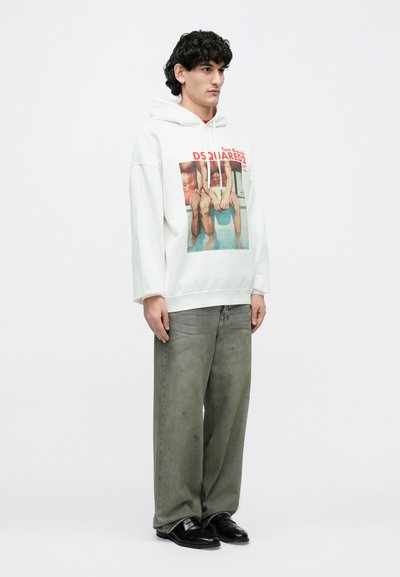 Dsquared2 RELAX FIT HOODIE - Melegítőfelső - white