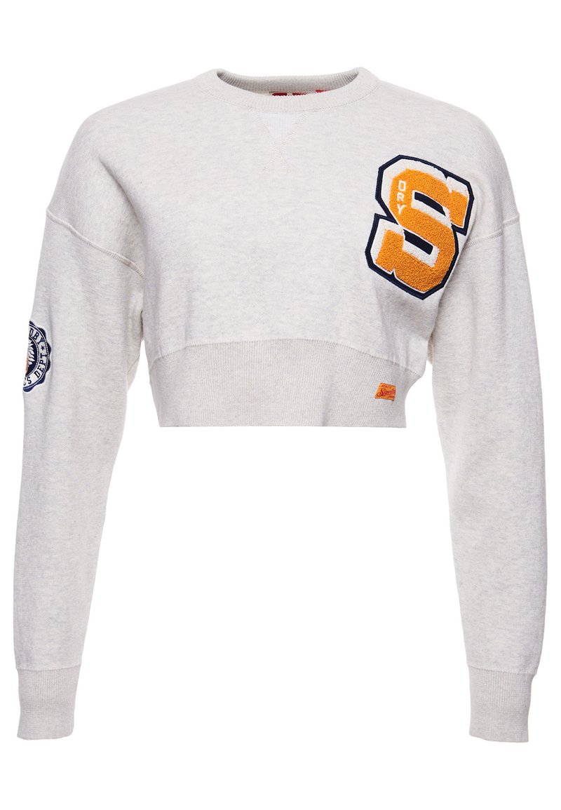 Damen Strickjacken | Superdry VARSITY Strickpullover athletic grey marl/grau - ZJ73813 Damen Strickjacken | Superdry VARSITY Strickpullover athletic grey marl/grau - ZJ73813