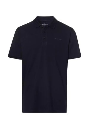 Granatowa koszulka polo wykonana z bawełny, z trzema guzikami przy dekolcie, krótkimi rękawami oraz subtelnym logo na lewej piersi.
