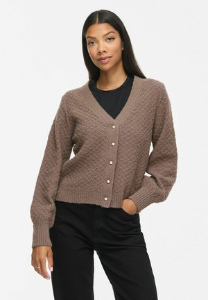 VILA KNITTED CARDIGAN VITULI V-NECK - Gilet - dark grey