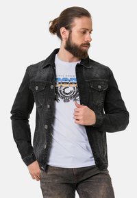 Cipo & Baxx Denim jacket - black - Zalando.de
