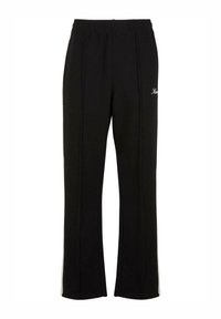 Sorte sweatpants lavet af blødt stof, med elastisk talje, lige ben og diskrete sidesømme. Mærkets logo broderet foran.