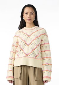 YAS YASLIMERA PULLOVER  - Džemper - birch/vibrant orange/strawberry moon