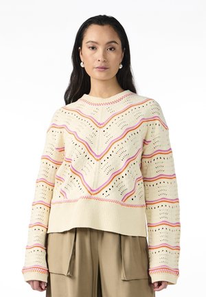 YAS YASLIMERA PULLOVER  - Džemperis - birch/vibrant orange/strawberry moon