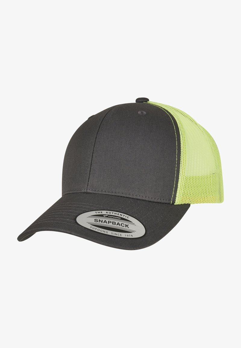 Flexfit TRUCKER RETRO TRUCKER 2 TONE - Cap - charcoal/ neon green