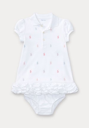 Polo Ralph Lauren, RUFFLED POLO DRESS & BLOOMER 0-2Y - Трикотажна рокля - white