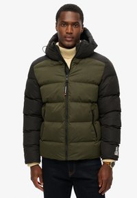 Superdry PUFFER - Winter jacket - black colourblock