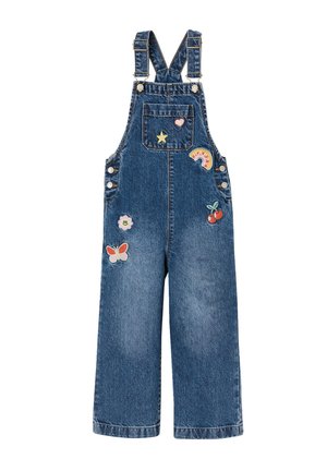 Vertbaudet, VERTBAUDET WIDE-LEG DENIM DUNGAREES FOR GIRLS - Dungarees - medium blue