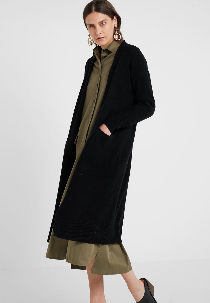 pure cashmere LONG CARDIGAN - Kofta - black