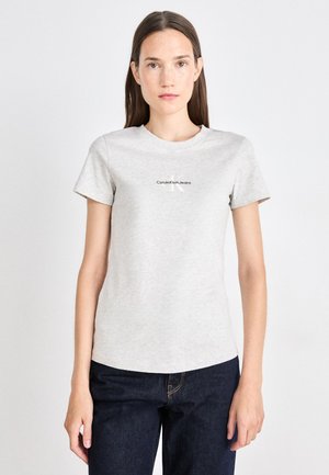 MONOLOGO SLIM TEE - T-shirts - ivory grey heather