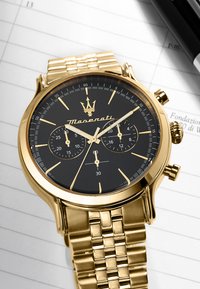 Maserati EPOCA 42MM CHR BLACK DIAL BR YG - Klocka - schwarz- und goldfarben
