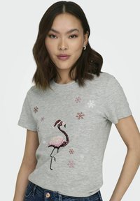 ONLY T-shirt imprimé - light grey melange