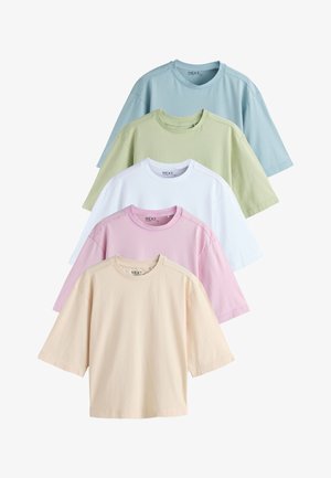 Next, BOXY CREW NECK 5 PACK - Langarmshirt - pink blue green yellow white