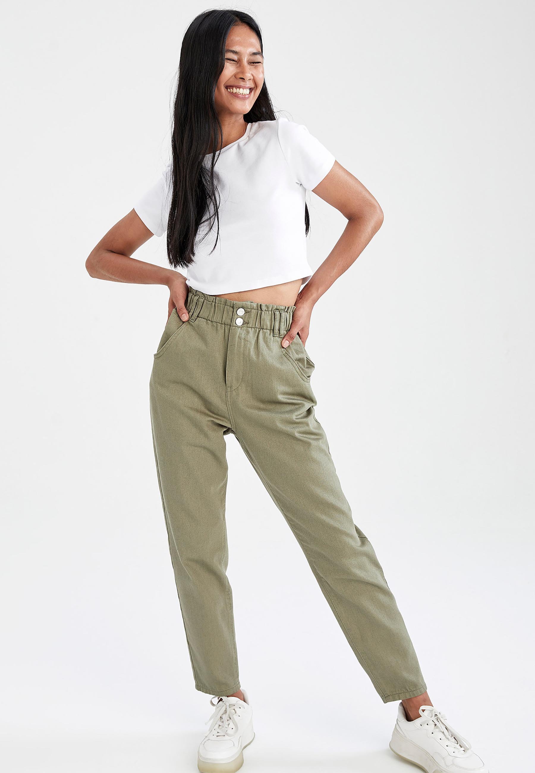 DeFacto SLOUCHY - Pantaloni sportivi - khaki/cachi - Zalando.it