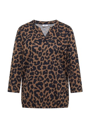 Cecil, 3/4-ARM SHIRT MIT SPLIT NECK UND LEO-MUSTER - Langærmet T-shirt - creamy mocha