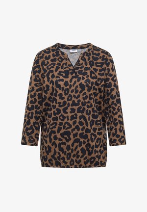 Cecil, 3/4-ARM SHIRT MIT SPLIT NECK UND LEO-MUSTER - Langærmet T-shirt - creamy mocha