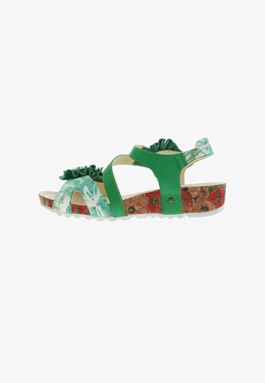 LAURA VITA, NU-PIEDS - Wedge sandals - vert