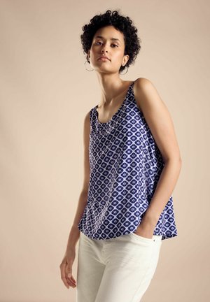 MIT PRINT - Top - blau