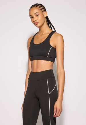 Terranova, TOP SPORTIVO CON RETRO INCROCIATO E PIPING - Top - var nero