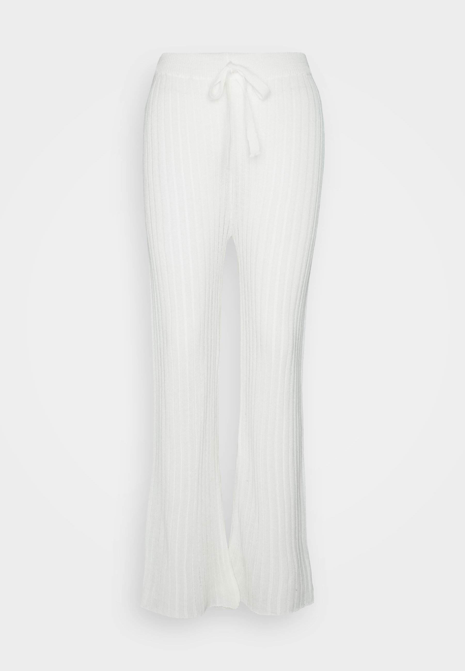 white petite flared trousers
