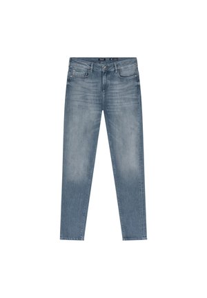 Lyseblå denimjeans med en falmet finish, fem-lommes design og lige ben. Fremstillet af bomuldsstof med synlige sømme.