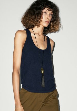 Massimo Dutti, Top - mottled dark blue
