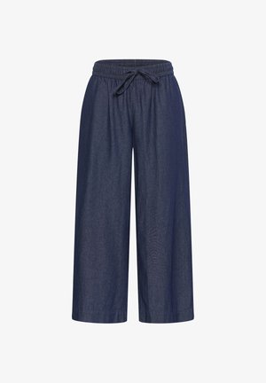 Kaffe Curve, KCJADA PANTS - Wide Leg - dark blue chambray
