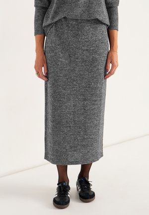 SUPER SOFT WITH SLIT - A-linjekjol - grey melange
